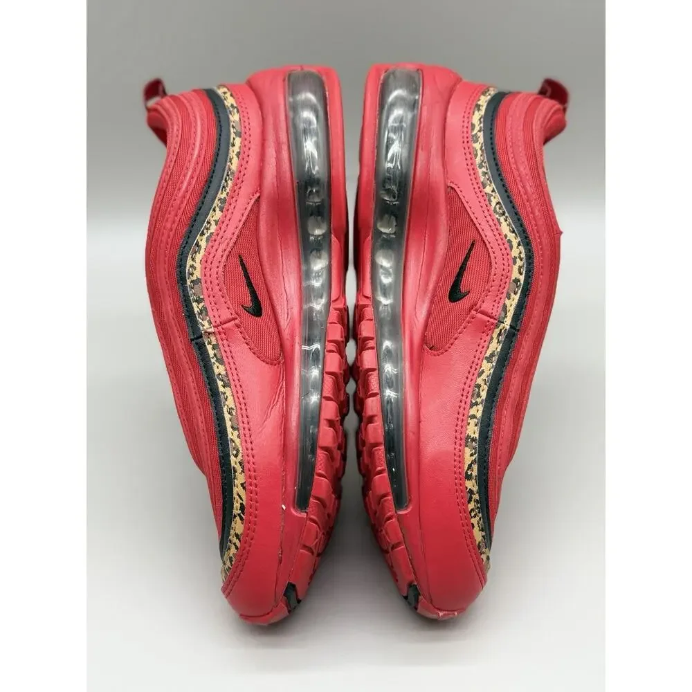 Women’s 8 Nike Air Max 97 Leopard Pack Red Black BV6113-600 Pre-owned